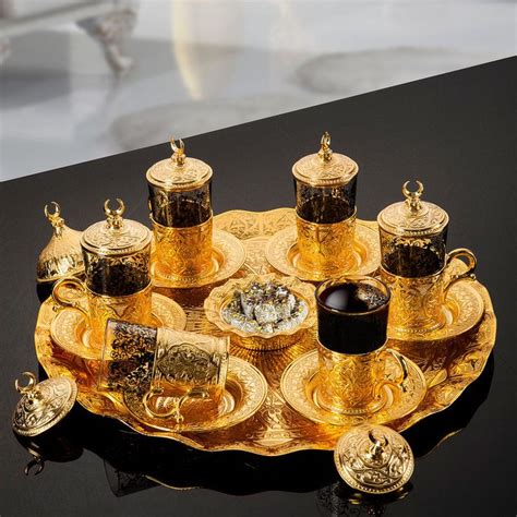 Turkish Tea Serving Set For Six Grandbazaarshopping Com Turkish Tea