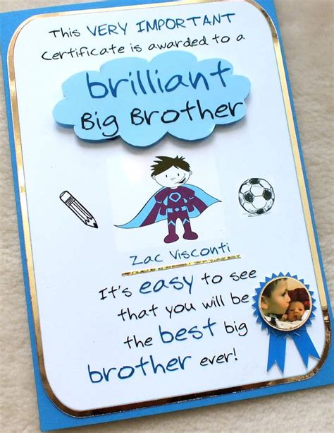 I used to be the baby shows older siblings, who aren't quite sure what to think of the situation, how to be a good older sibling to the new baby in the house. New Big Brother Certificate Card handmade by mandishella ...