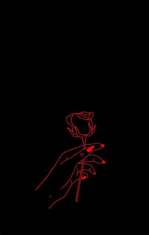 Download Red And Black Aesthetic Rose Hand Wallpaper