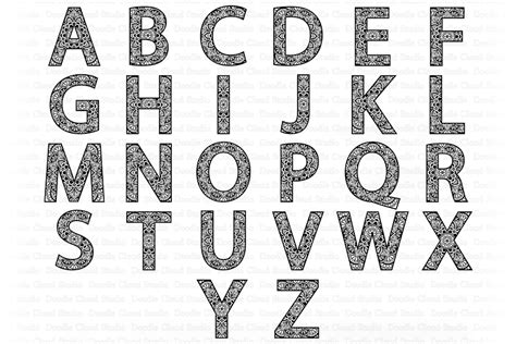 Mandala Alphabet SVG, Mandala Letters SVG, Alphabet Clipart. (435485