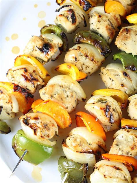 Grilled Rosemary Lemon Chicken Kabob Recipe And Image Partial Chicken