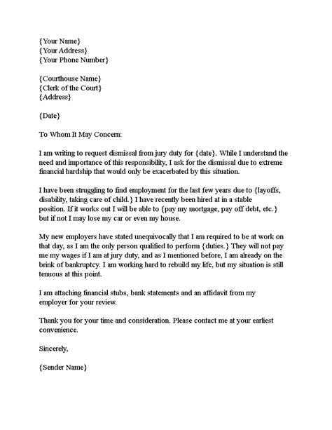Jury Duty Excuse Letter Template How To Dismiss Your Jury Duty