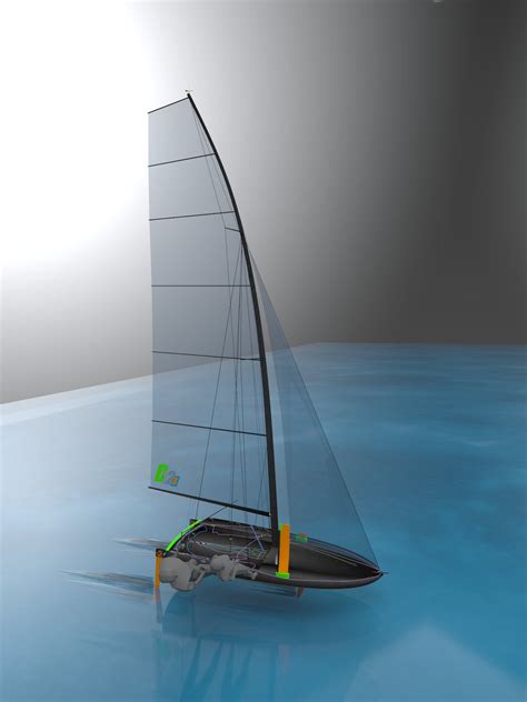 High Performance 2 Man Foiling Carbon Sailing Skiff