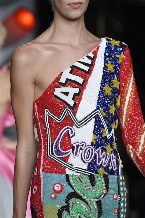 pop art embellishment at moschino ss16 mfw viaglamour fashion runway fashion wgsn