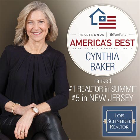 Cynthia Baker Ranked Top Agent In Summit 5th In New Jersey
