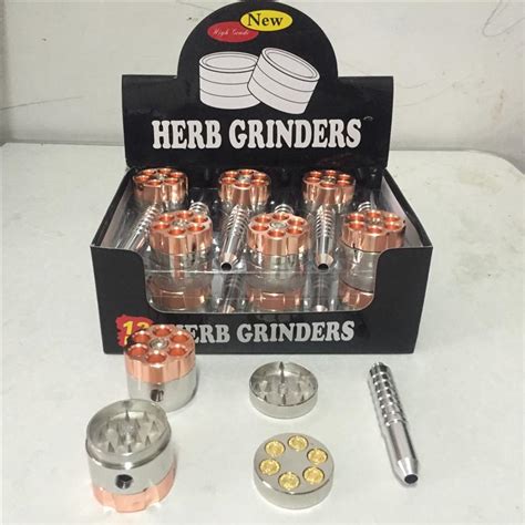 bullet rotating pipe style tobacco grinder metal herb grinder smoking pipe grinders sku a592
