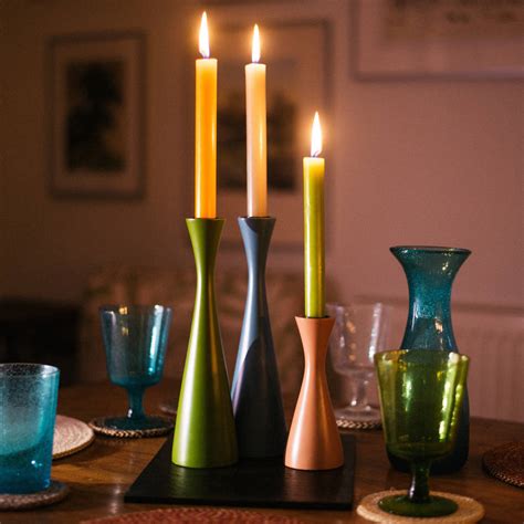 British Colour Standard Wooden Candle Holder Tall By British Colour