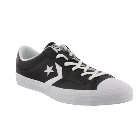 CONVERSE STAR PLAYER OX LEATHER BLACK WHITE WHITE 159780C