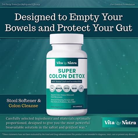 Buy Vita Nutra Super Colon Detox Stool Softener & Cleanse | Smooth