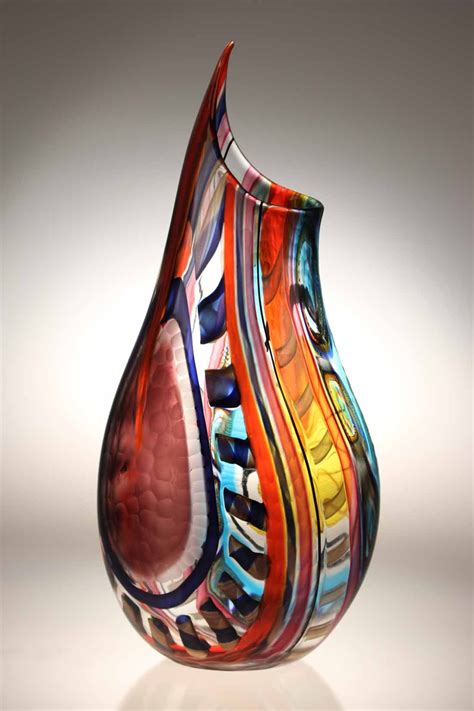 Murano Glass Studio Vase Lodario 24 Glass Art Sculpture Murano Glass