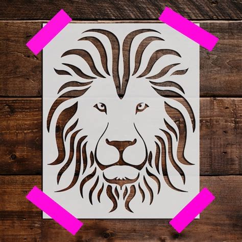 Lion Stencil Reusable Lion Stencil Art Stencil Diy Craft Etsy