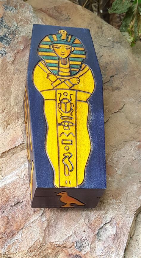 King Tut Sarcophagus Coffin Boxegyptian Revival Boxhandcrafted Wood