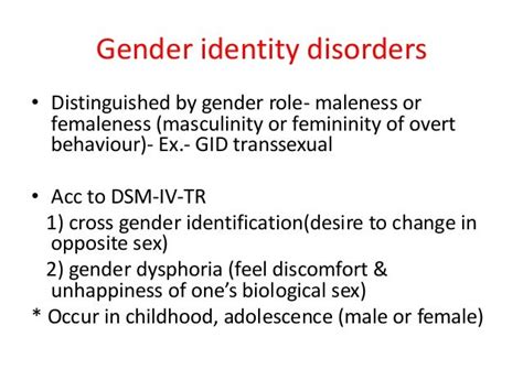 Sexual Disorders And Gender Identity Disorders
