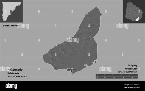 Shape Of Maldonado Department Of Uruguay And Its Capital Distance