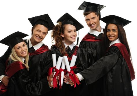 Graduated Students Isolated On White Stock Photo Image Of Bachelor