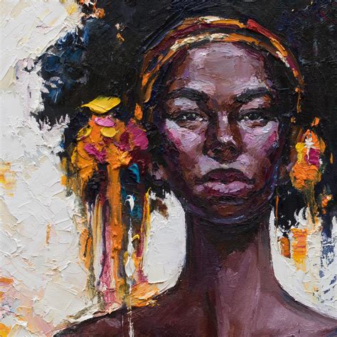 African Queen Portrait Painting Original Oil Painting By Anastasiya