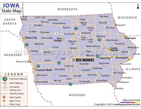 Buy Printed Iowa State Map