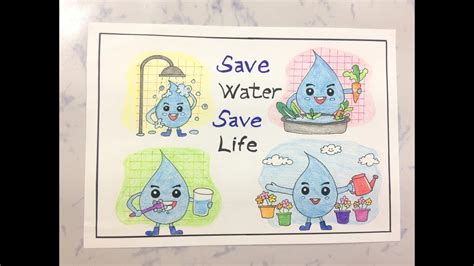 How To Draw Save Water Poster Save Life Easy And Cute Save Water My Xxx Hot Girl