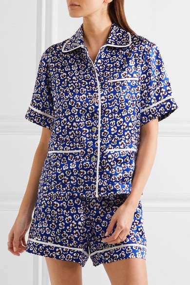 Olivia Von Halle Millicent Printed Silk Satin Pajama Set Net A