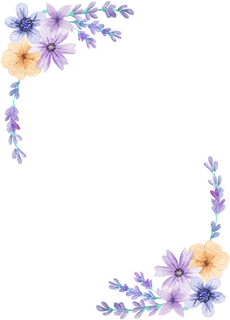 Purple Flower Clipart Border Hd Png Download Kindpng Images