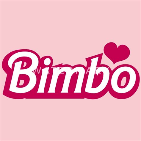 Bimbo In Popular Doll Font Redo With Love Heart Womens T Shirt