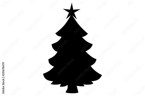 Silueta De árbol De Navidad Stock Vector Adobe Stock