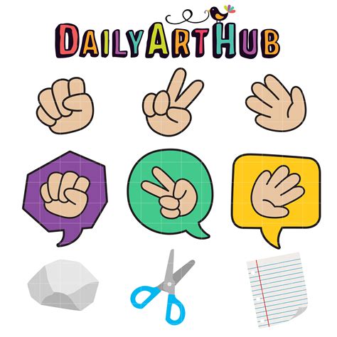 Rock Paper Scissor Clip Art Set - Daily Art Hub - Free Clip Art Everyday