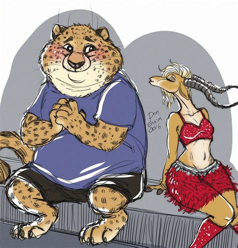 Clawhauser And Gazelle By Donenayasart Rzootopia