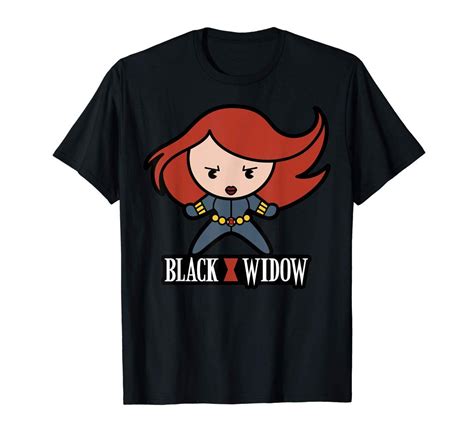 Marvel Black Widow Cute Kawaii Logo Stance Graphic Mens T Shirt