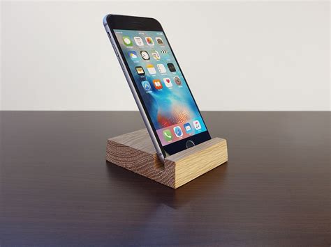 Wood Iphone Stand From Selected Oak Elegant And Simple Wood Iphone