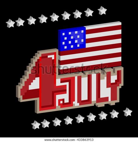 Happy Independence Day Usapixel Art Fourth Stock Vector Royalty Free