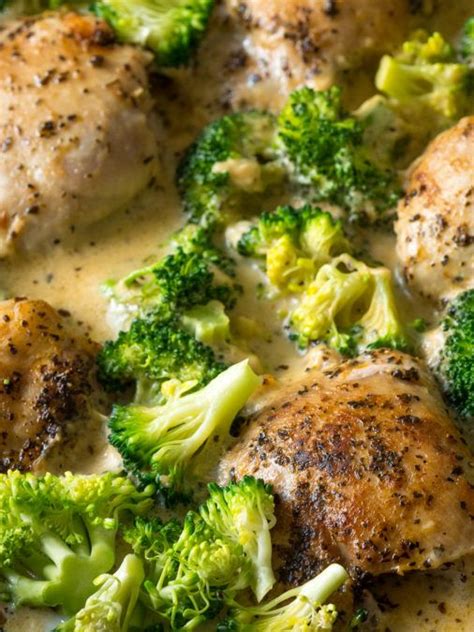 Creamy Chicken Broccoli Skillet Vertical 1 Chicken Thigh Broccoli Recipe Chicken Thights