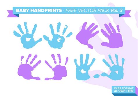 Baby Handprints Free Vector Pack Vol 3 99414 Vector Art At Vecteezy
