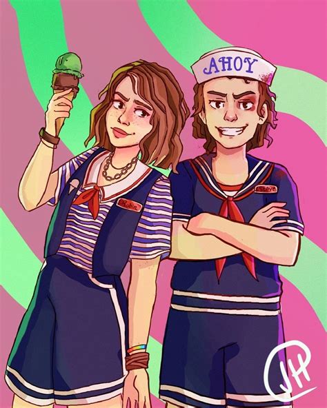 stranger things scoops ahoy robin and steve by jess jessie tries art jessieheartdesigns maya