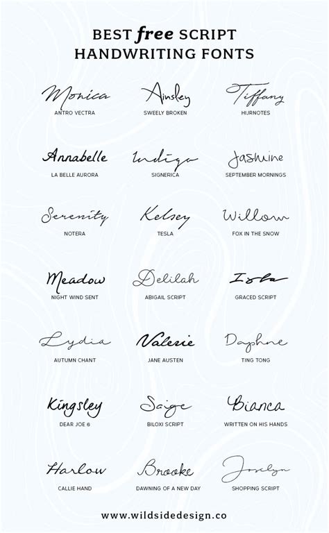 Well, the 5th grade cursive font perfectly recaptures that look and feel. Best Free Script Handwriting Fonts | Wild Side Design Co.