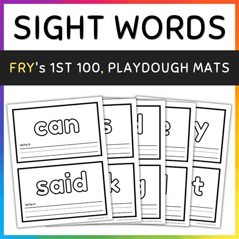 Sight Words Playdough Mat Frys 1st 100 Sight Words Practice