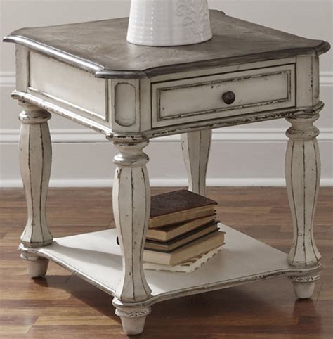 Magnolia Manor Antique White End Table From Liberty Coleman Furniture