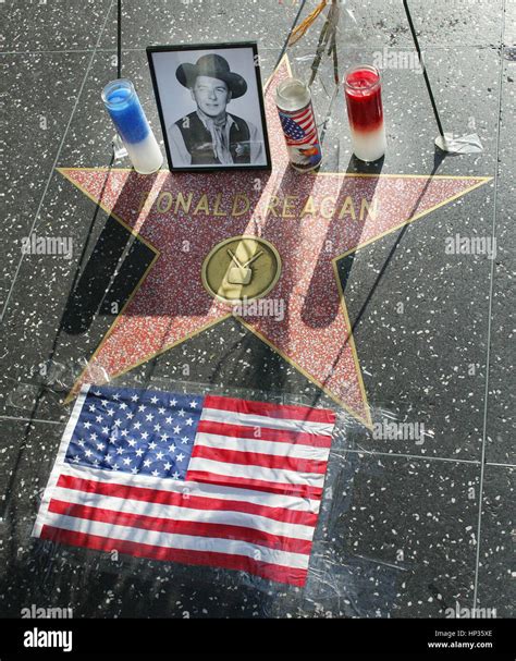 The Hollywood Walk Of Fame Star For The Late President Ronald Reagan In
