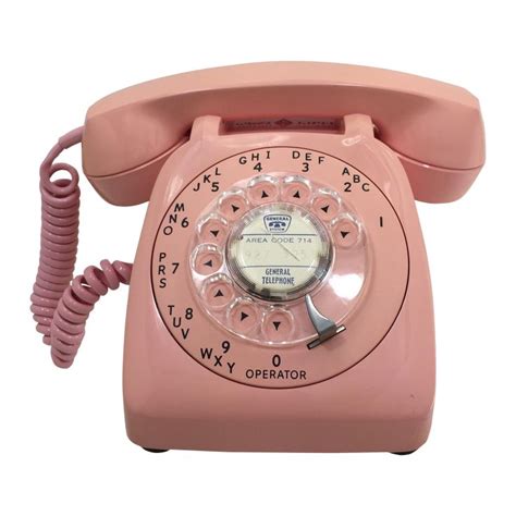 Vintage Pink Automatic Electric Rotary Dial Phone Pink Telephone