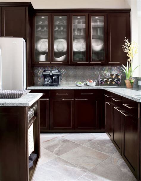 Australia particle board lacquer espresso kitchen island melamine kitchen cabinet. RTA Espresso Kitchen Cabinets with White Island