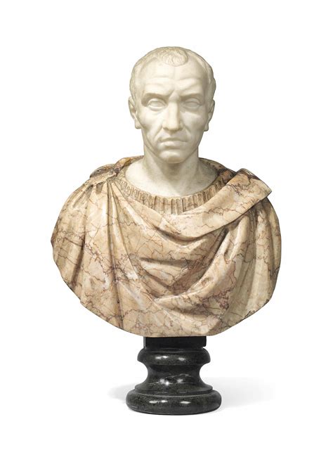 A Carved Marble Bust Of Julius Caesar Italian Late 18th Or 19th
