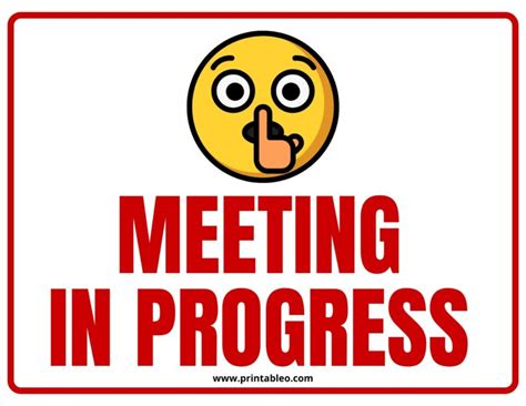 22 Printable Meeting In Progress Signs Do Not Disturb Pdf