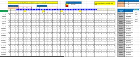 Plantilla Excel Turnos 2020 Charcot