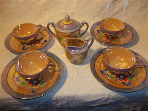 Vintage Japanese Lusterware Tea Coffee Set