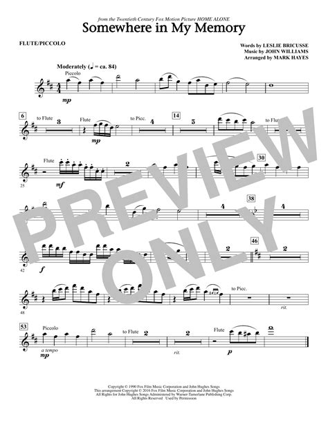 Somewhere In My Memory Flute At Stanton S Sheet Music