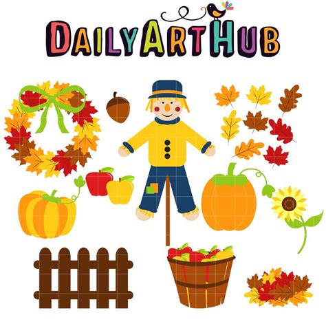 Fall Season Fun Clip Art Set Daily Art Hub Graphics Alphabets