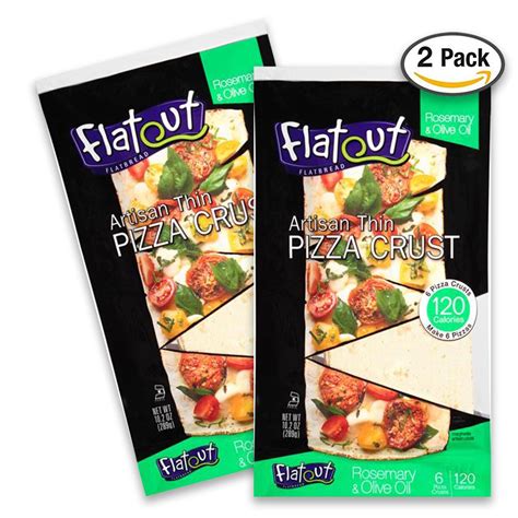 Flatout Artisan Thin Pizza Crusts Rosemary Olive Oil 130 Calories 4