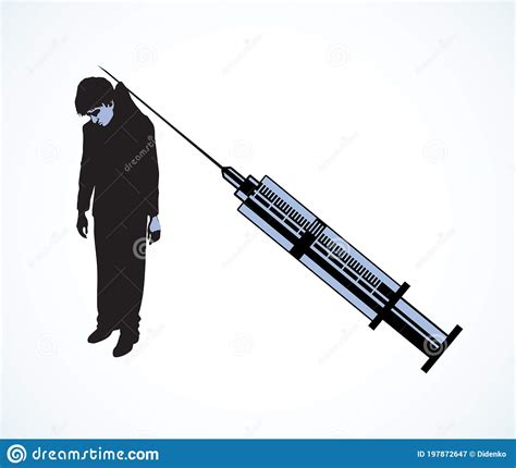 Vector Poster Against Drug Abuse A Man Caught In A Syringe Needle