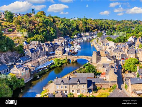 Dinan Brittany France View Of The Port Of Dinan And The Rance River