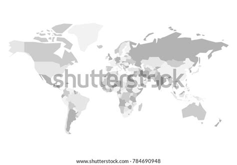Blank Political Map World Simplified Vector Stock Vector Royalty Free